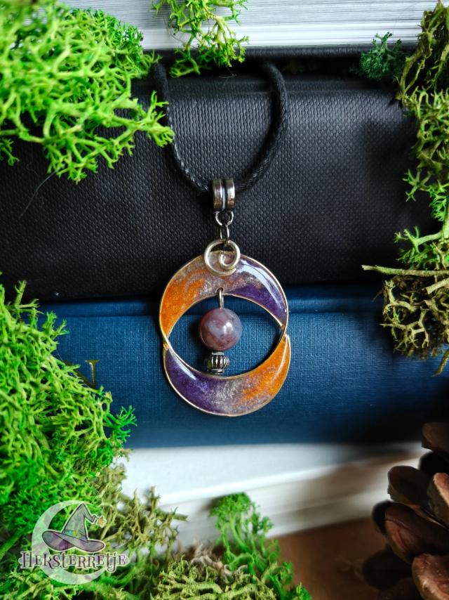 Magische cirkel ketting met agaat