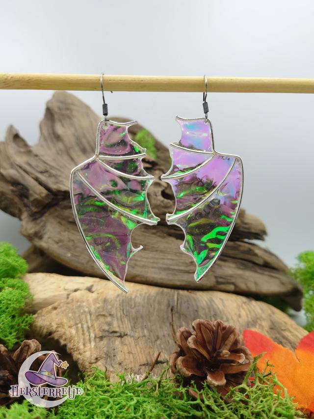 Glimmende Drakenvleugel oorbellen