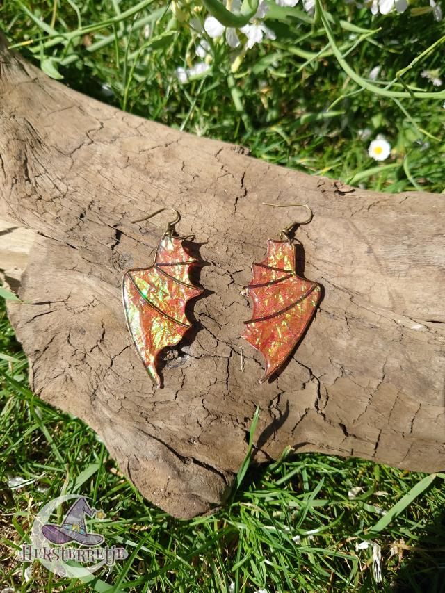 Fonkelende Drakenvleugel oorbellen