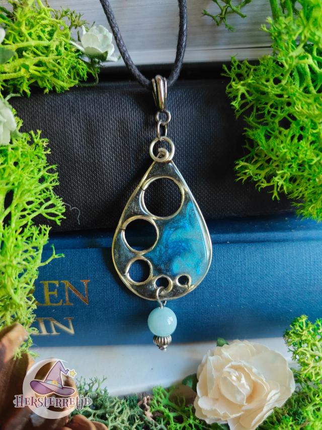 Magische ketting "Bubbels" met aquamarijn