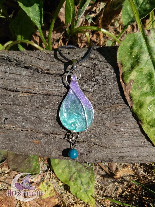 Elvenstijl ketting met blauwe apatiet
