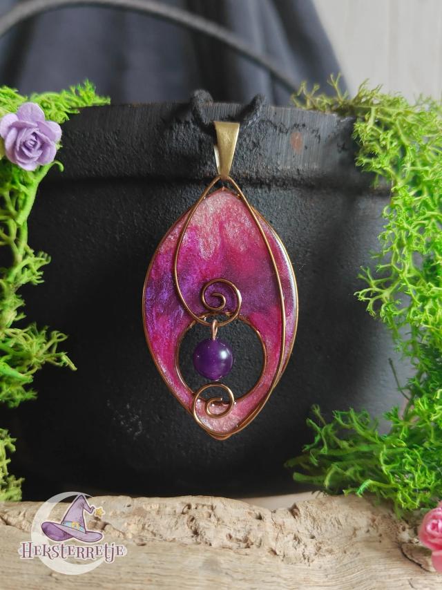 Elvenstijl ketting met amethist