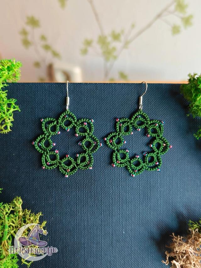 Frivolité krans oorbellen