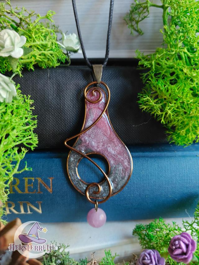 Elvenstijl ketting met lila jaspis